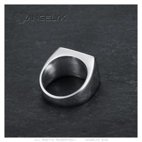 MC Biker Anello in acciaio inox discreto nero18x14mm IM#23228