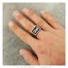 Bague MC Biker Acier inoxydable Noir discret18x14mm   IM#23229