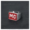 MC Biker Ring Stainless Steel Subtle Red18x14mm IM#23234