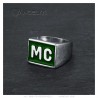 MC Biker Ring Stainless Steel Discrete Green18x14mm IM#23241