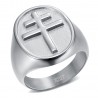 Cross of Lorraine ring for men Stainless steel IM#23280