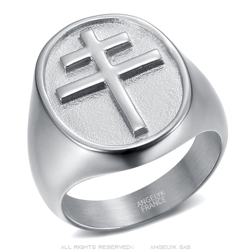 Aruie Bague Chevalière Homme En Acier Inoxydable Strass Blanc Croix Crucifix Jesus Carré Plaqué Or Bijoux Taille 57