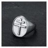 Anillo Cruz de Lorena para hombre Acero inoxidable IM#23282