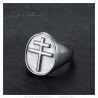 Cross of Lorraine ring for men Stainless steel IM#23282