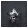 Anello messicano Sombrero Biker Skull Acciaio inossidabile Argento IM#23289