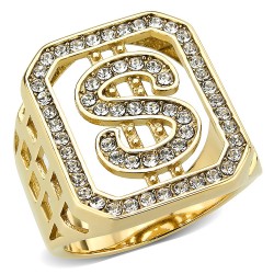 Dollar Sign Gold Strass Bling Ring IM#23308
