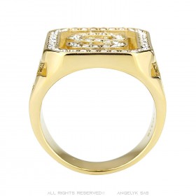 Dollar Sign Gold Strass Bling Ring IM#23310