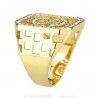 Ring Ritter Zeichen Dollar $ Gold Strass Bling IM#23311