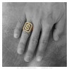 Ring Ritter Zeichen Dollar $ Gold Strass Bling IM#23312