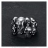 Men's Biker Ring Skull Multi Skull Stainless Steel Silver IM#23317