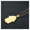 Necklace fatma's hand Star of David Stainless steel Gold Chain IM#23332