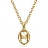 Colgante de granos de café 9mm Cadena de oro de acero inoxidable IM#23341