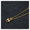 Coffee Bean Pendant 9mm Stainless Steel Gold Chain IM#23344
