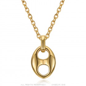 Collier main de fatma Acier inoxydable Or avec Chaîne 55cm  IM#23348