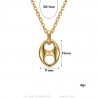 Collier main de fatma Acier inoxydable Or avec Chaîne 55cm  IM#23349