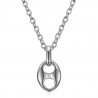 Coffee Bean Pendant 9mm Stainless Steel Silver Chain IM#23353