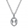 Pendentif grain de café 9mm Acier inoxydable Argent Chaîne  IM#23353