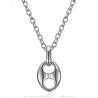 Coffee Bean Pendant 9mm Stainless Steel Silver Chain IM#23354