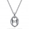 Coffee Bean Pendant 11mm Stainless Steel Silver Chain IM#23360