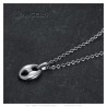 Pendentif grain de café 11mm Acier inoxydable Argent Chaîne  IM#23362