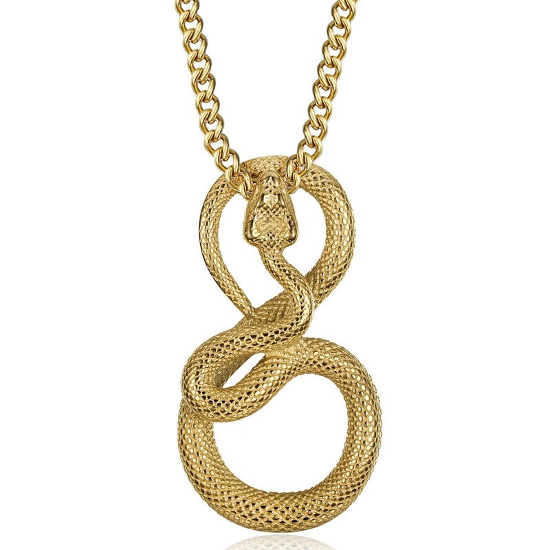 Necklace snake gold Stainless steel Pendant man woman IM#23365