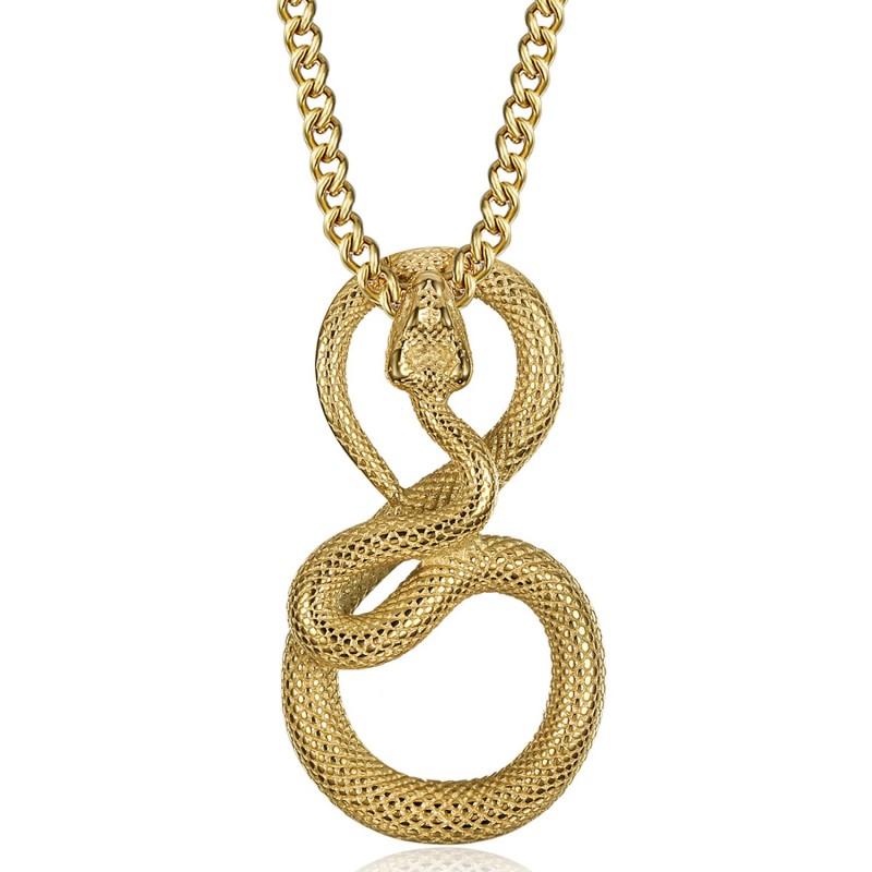 Necklace snake gold Stainless steel Pendant man woman IM#23365