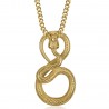 Collar serpiente oro Acero inoxidable Colgante hombre mujer IM#23365