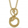 Collier serpent or Acier inoxydable Pendentif homme femme  IM#23366