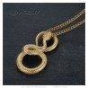 Collar serpiente oro Acero inoxidable Colgante hombre mujer IM#23367