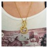 Collar serpiente oro Acero inoxidable Colgante hombre mujer IM#23369