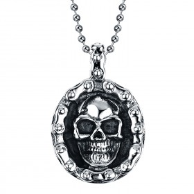 Biker Skull Motorcycle Chain Steel Pendant Man IM#23372