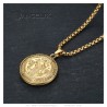 Saint Benedict Stainless Steel Gold Chain Pendant IM#23381
