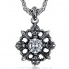 Pendentif gothique Biker Templier Fleur de Lys Acier inoxydable  IM#23405