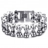 Bracelet biker Grosse chaîne de moto XXL Acier chrome 21cm  IM#23410