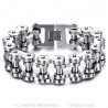 Bracelet biker Grosse chaîne de moto XXL Acier chrome 21cm  IM#23411