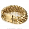 Pulsera grande Gourmette Hombres Acero inoxidable Oro IM#23417