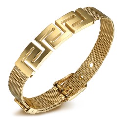 La Grecque belt bracelet Stainless steel Gold IM#23423