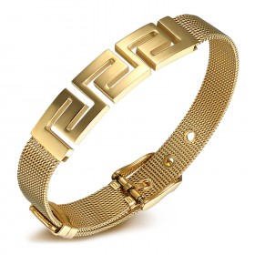 Bracelet ceinture La Grecque Acier inoxydable Or  IM#23423