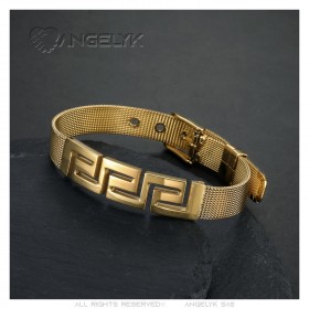 Bracelet ceinture La Grecque Acier inoxydable Or  IM#23425