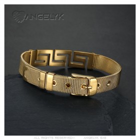 La Grecque Gürtel Armband Edelstahl Gold IM#23426