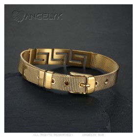 Bracciale da cintura La Grecque in acciaio inossidabile e oro IM#23426