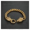 Bracciale Viking Wolf da uomo in acciaio inox oro IM#23432