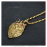 Gold Owl Pendant Stainless Steel Red Eyes IM#23439