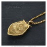 Gold Owl Pendant Stainless Steel Red Eyes IM#23440