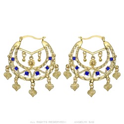 Niglo Orecchini savoiardi in oro con zaffiro Gitane Donna IM#23444