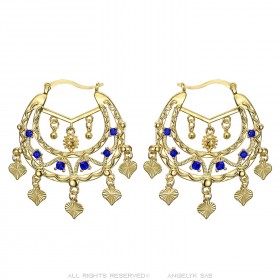 Niglo Women's Gitane Sapphire Gold Savoyard Earrings IM#23444