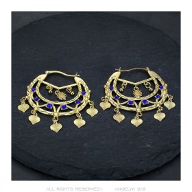 Niglo Pendientes de zafiro de oro para mujer IM#23445