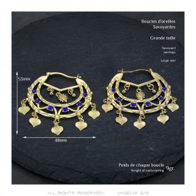 Niglo Women's Gitane Sapphire Gold Savoyard Earrings IM#23446