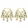 Boucles d'oreilles Savoyardes Niglo Femme Gitane Or Emeraude  IM#23449