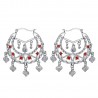 Niglo Women's Gitane Silver Ruby Savoyard Earrings IM#23455
